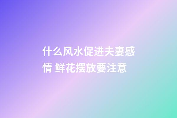 什么风水促进夫妻感情 鲜花摆放要注意